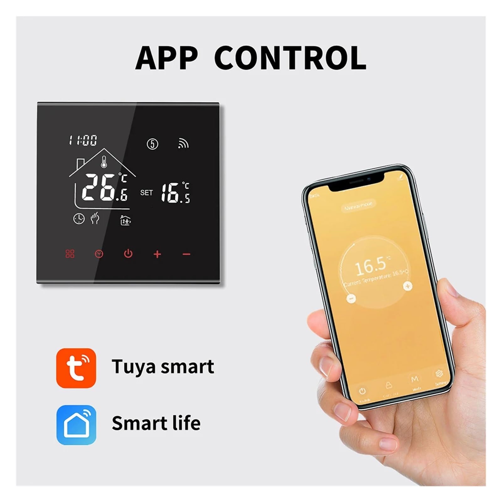 Thermostat de Sol Chaud M4A Tuya WiFi 3A 16A, chaudière électrique/à gaz/régulateur de température de Chauffage de l'eau, 1 pièce