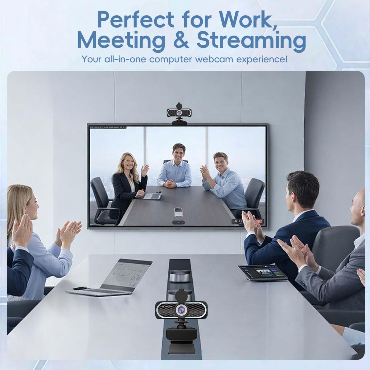 4K Webcam for PC with Autofocus, USB Webcam with Dual Noise Cancelling Mic, Auto White Balance, Low Light Enhancement, Privacy Shutter, Tripod Included, Streaming Camera for Laptop Desktop Zoom