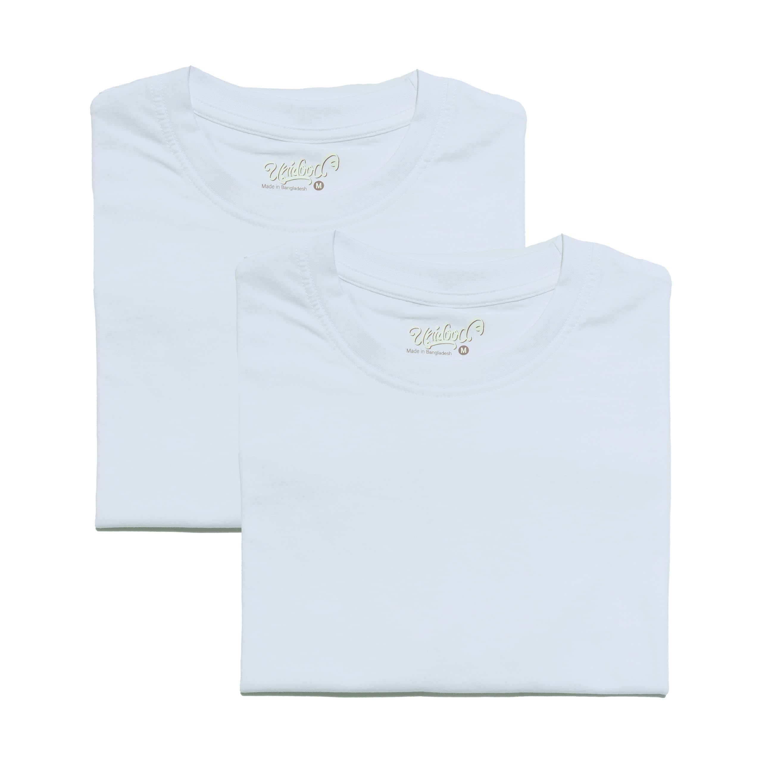 UNIDOOD Camisetas Manga Corta para Hombre y Mujer | Camiseta de Cuello Redondo 100% Algodón Peinado