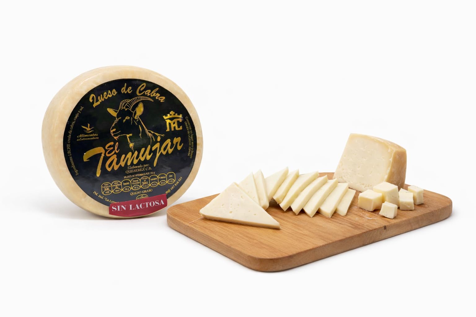 El Tamujar Queso de Cabra Artesano Extremeño 700 g Aprox. – Leche Cruda – Curado – Pasta Semiblanda – Sabor Intenso y Persistente – Sin Lactosa