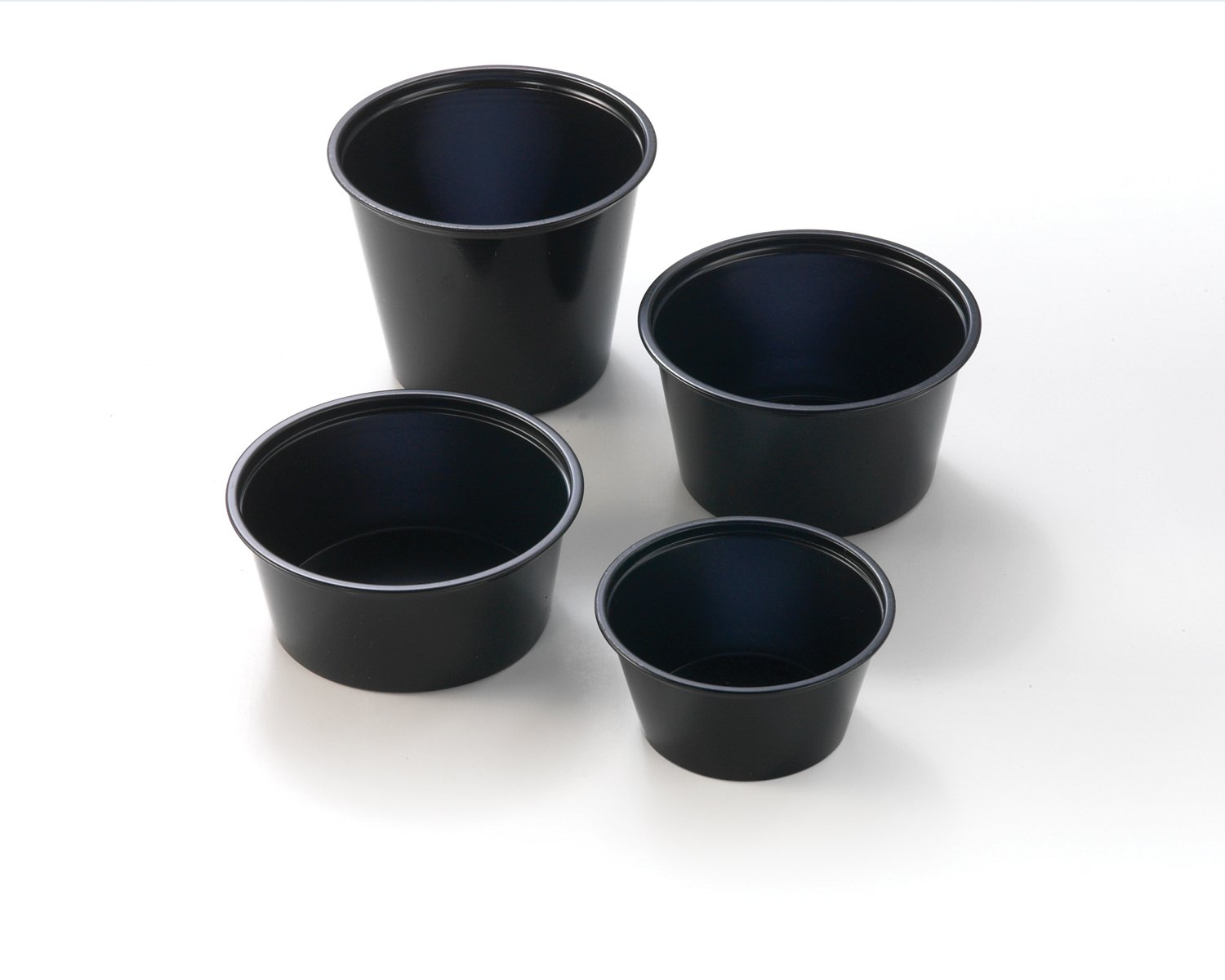 Fabri-Kal PC325-B 3.25-Ounce Capacity 3.1-Inch Top Width by 2.4-Inch Bottom Width by 1.3-Inch Height Black Polystyrene Portion Cup 125-Pack (Case of 20)
