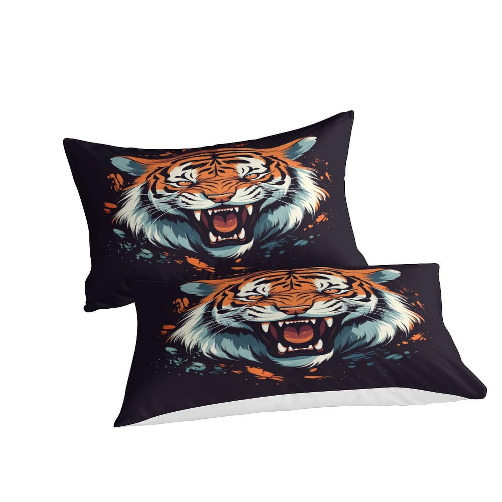 Stampato in 3D tigre Copertina Stampata Microfibra Disegnata Biancheria Da Letto Ipoallergenico Set 3 Pezzi,Double（200x200cm）, Per Ragazzi Adulti