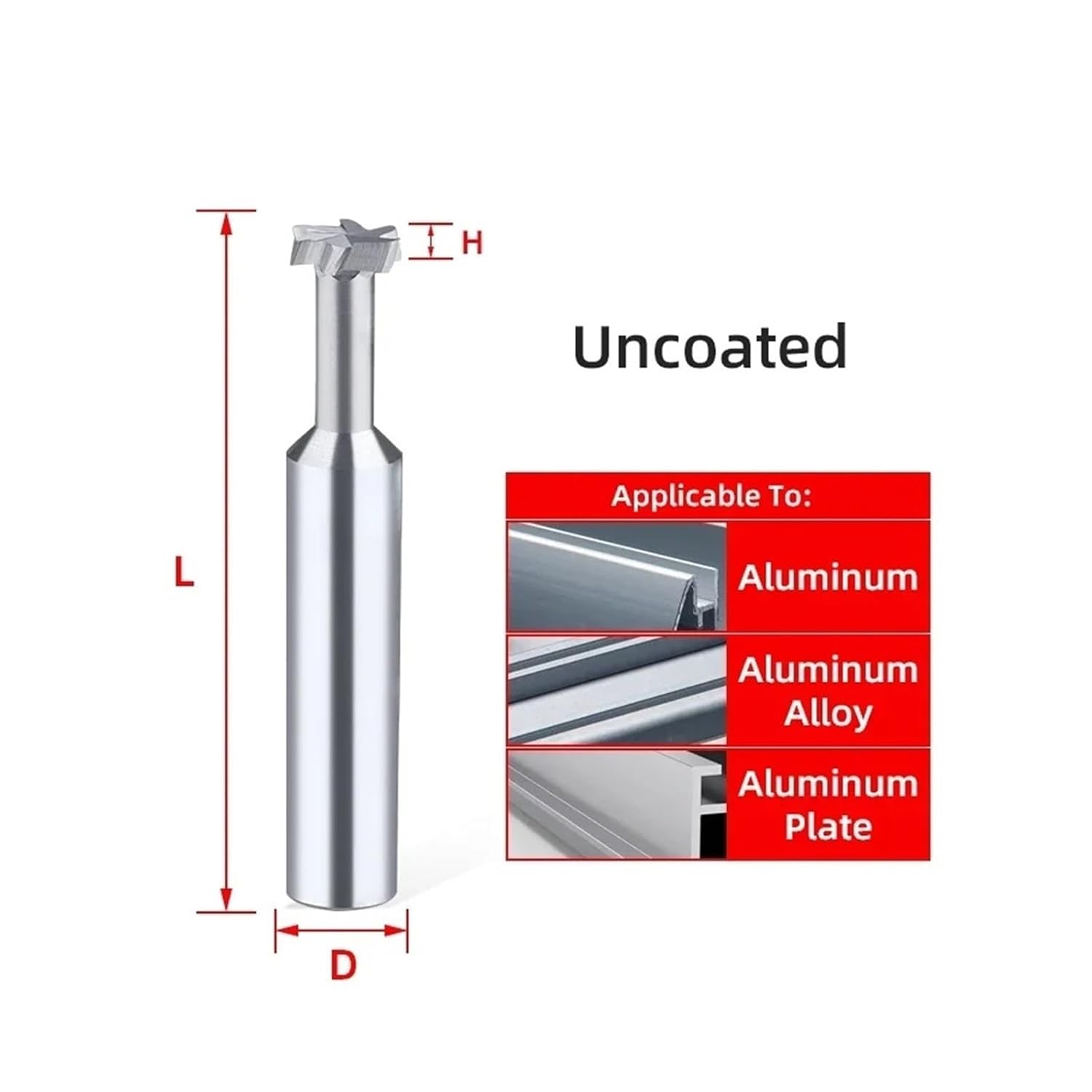 T Slot Milling Cutter CNC Tools for Metal Aluminium Steel Machining Tungsten Steel T-Groove End Mills 3 4 5 6 7 8 9 10mm(H2.5,Uncoated,D14x65L)