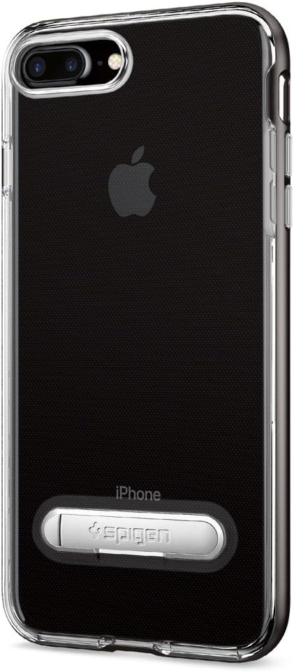 Spigen Crystal Hybrid iPhone 7 Plus/iPhone 8 Plus Case with Water-Mark Free Clear Case and Magnetic Metal Kickstand for Apple iPhone 7 Plus (2016) / iPhone 8 Plus (2017) - Black