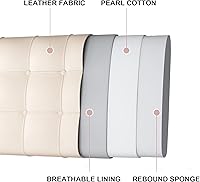 Vista 3 de Almohada rectangular de lectura con respaldo de cuña grande, cojín extraíble para dormitorio, banco de cama, C, sin cabecera, tamaño King, 70.8