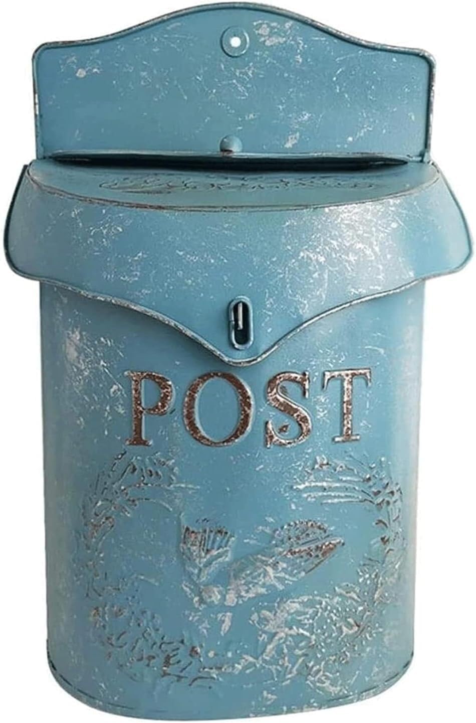 Mailbox Mailbox Iron Post Box Durable Letter Box American Vintage Drop Box with Safety Lock Parcel Box Outdoor Garden Decoration Domestic (A)