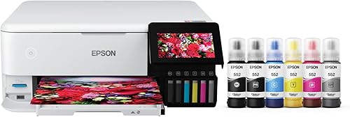 Epson EcoTank Photo ET-8500 Impresora Supertank inalámbrica de gran formato a color todo en uno con escáner copiadora Ethernet y pantalla táctil a