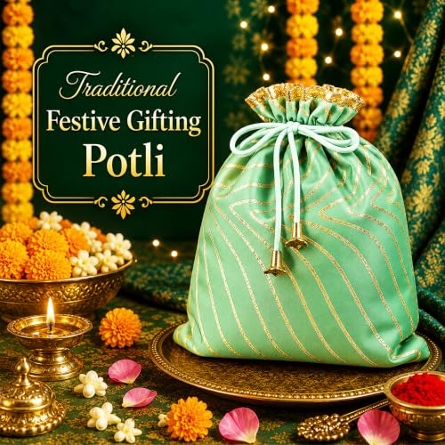 Image of Parul Garg Beauty Shringaar Celebration Pack | Festive Beauty Gift Set | 10 Mini Silk Matte Liquid Lipsticks, Kajal, Sindoor, Utsav Bindi Patta with Green Potli
