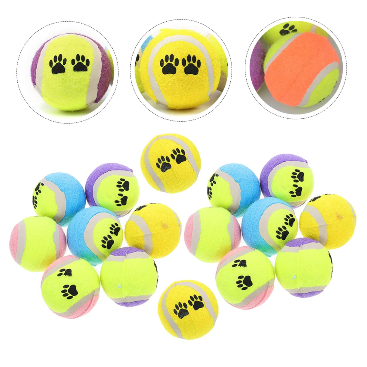 Toyvian 16piezas Juguetes De Pelota Portátiles para Perros Pequeños Balones De Tenis Juguetes De Goma Duradera