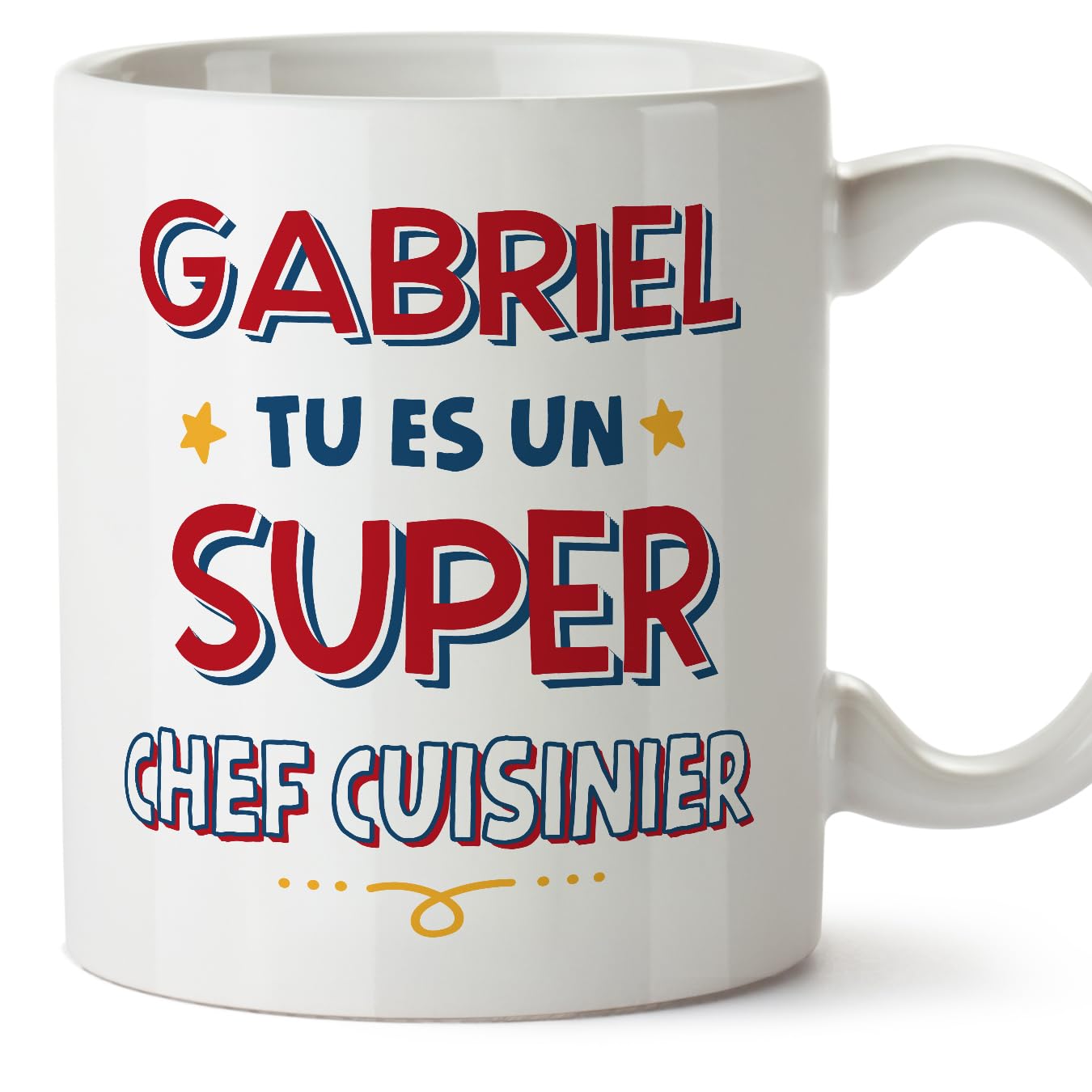 MUGFFINS Personalised Mug for Chef Man - in French - Tu ES Super - Funny Custom Gift for Colleagues - Ceramic 11oz Mug — image 1