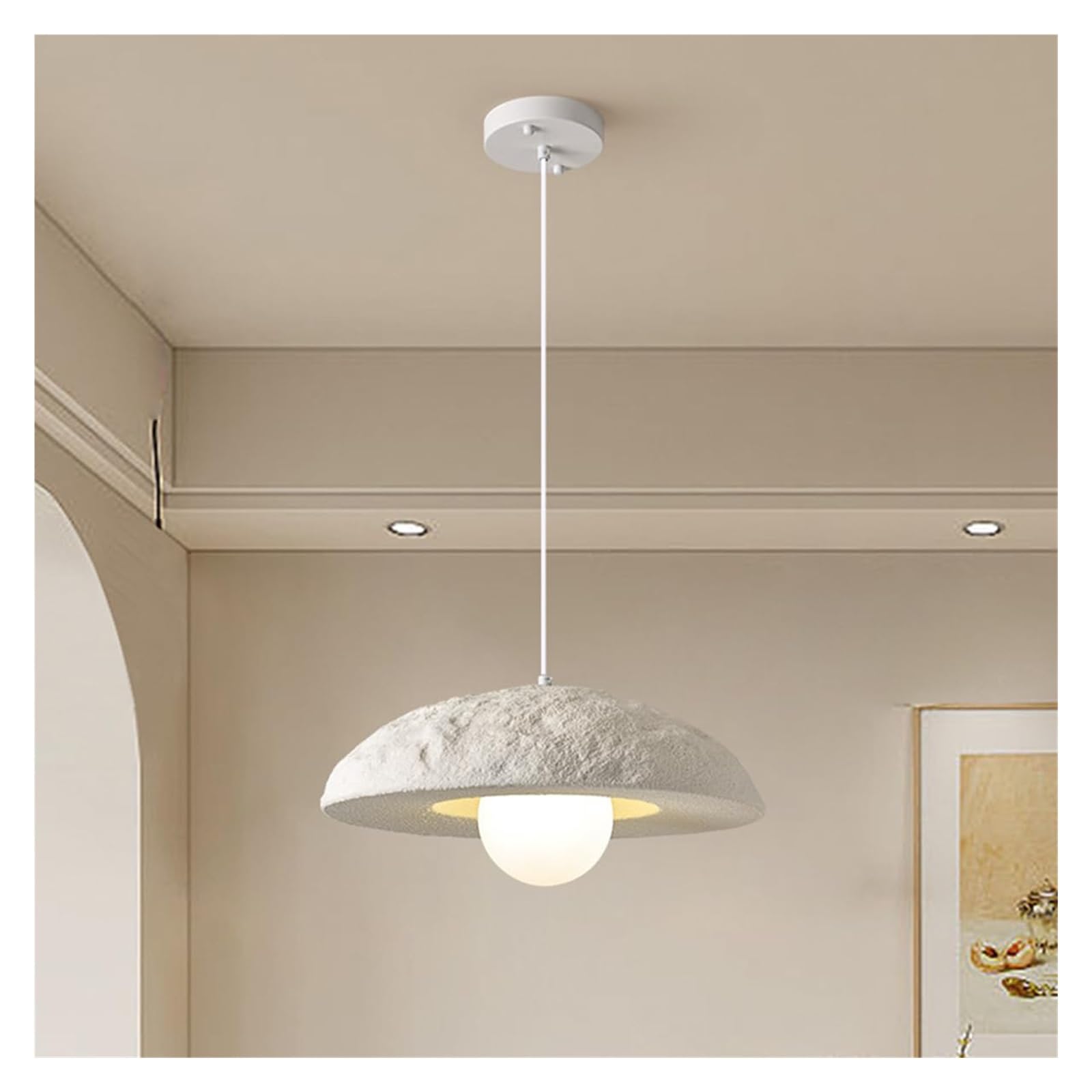 CSXSXAUO Chandelier Resin Hanging ht For Restaurant Pot Cover Shape Pendant hts Industrial Lamp Adjustable G9 Ceiling Creativity hting Fixtures Over Table Bedroom Hallway (Co