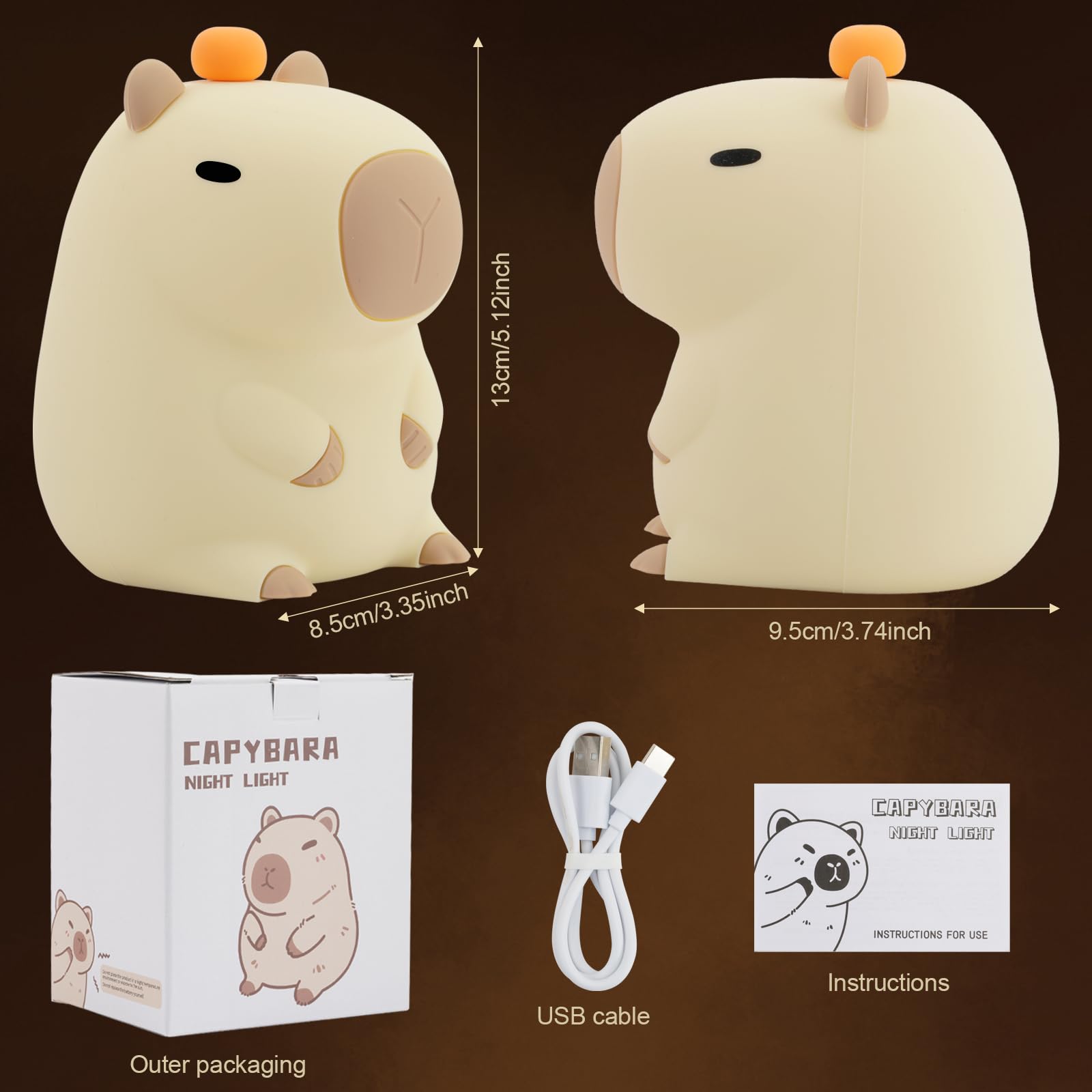 Focenat Lampe Capybara,Veilleuse Enfant Rechargeable
