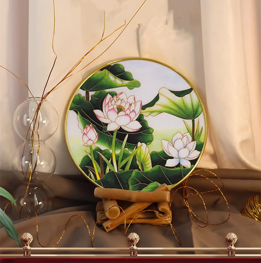 TANZEQI Peinture cloisonnée pour débutant en émail - Sable - Patrimoine culturel immatériel - Peinture décorative - Lotus - Kit de bricolage (Lotus A)
