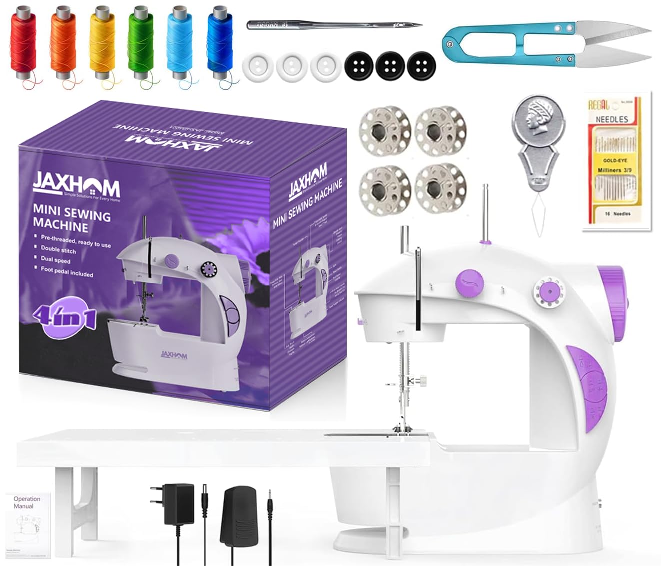 Advance Sewing Machine Electric I Sewing Machine With Table Set I Mini Silai Machine With Focus Light, Foot Pedal, Adapter And Sewing Kit I Stitching Machine For Home Tailoring (D-2)