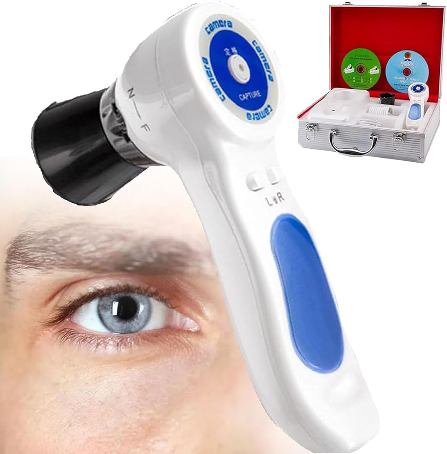 Iridology Camera, Iriscope Iris Analyzer Iris Eye Detector,Iris Camera,Iris Lens,with Aluminum Box + Hd 13 Million Pixel + Iris Analysis Software, Lens Adjustable Focus