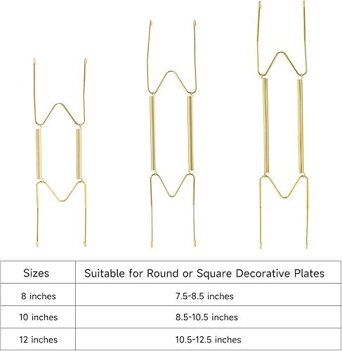 Miniatura 8 de Paquete de 12 ganchos para platos, 4 ganchos de placas de 6 a 8 pulgadas para la pared con 16 ganchos de pared, compatibles con platos decorativos y