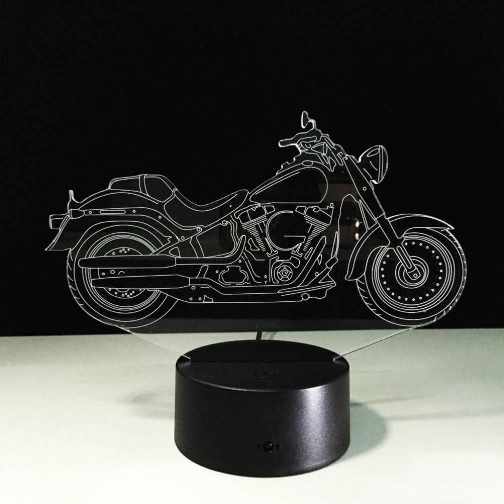 Mobestech 3D Motorcycle Night Light 3D Illusion Lamp LED Motorcycle Table Lamps 7 Colors Touch Light Bedroom Decorations Centerpieces