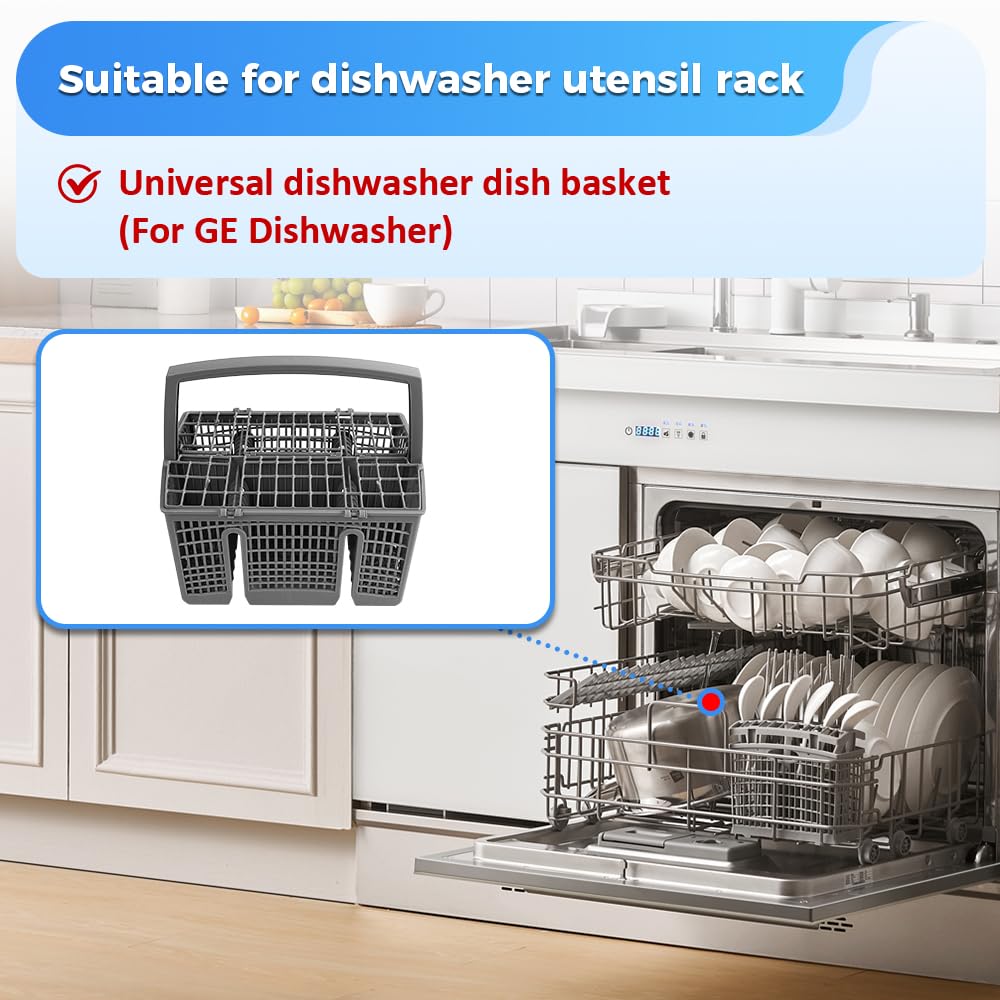 Cesta de cubiertos ajustable para lavavajillas, soporte divisor para cubiertos nizados, ajuste universal para la mayoría de lavavajillas, 1 paquete