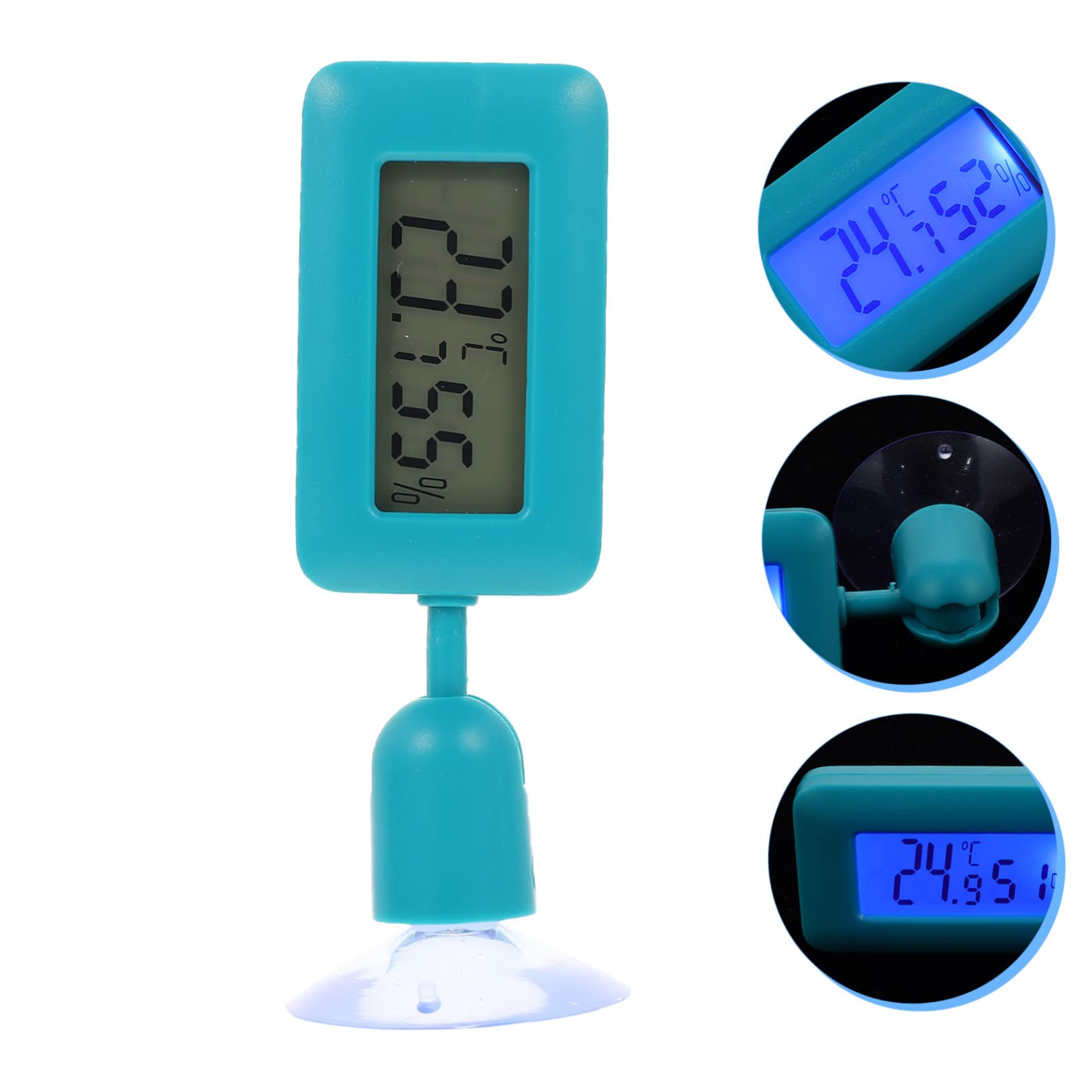 Housoutil 4stücke Reptilien-terrarium Thermometer Mit Großer Anzeige Drehbare Nachtsicht Praktischer Saugnapf Präzise Temperaturmessung Für Bearded Dragon Und Andere Reptilien