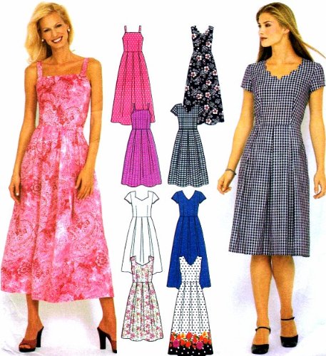 Abito da donna in due lunghezze Simplicity 9559 - Cartamodello per cucito, misura 38-40-40