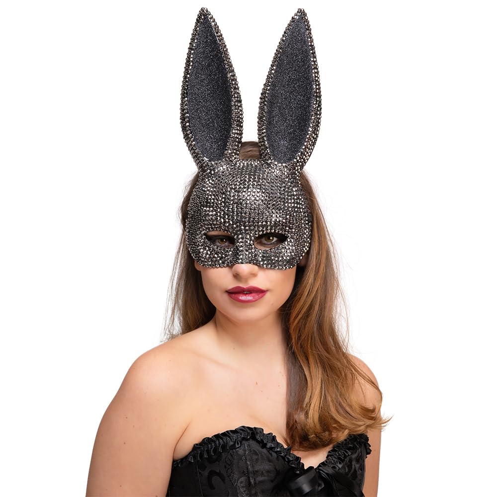 Wicked Costumes Deluxe Rhinestone Bunny Rabbit Mask Fancy Dress Accessory