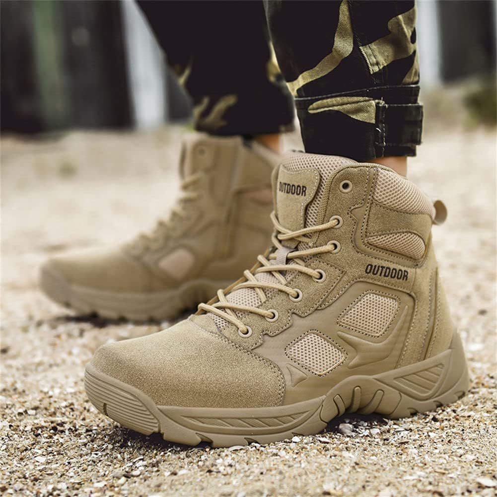 GEXECEUSS Hiking Boots for Men Breathable Non-Slip Casual Low-Top Sneakers for Trailing Trekking Outdoor Leather Walking Shoes