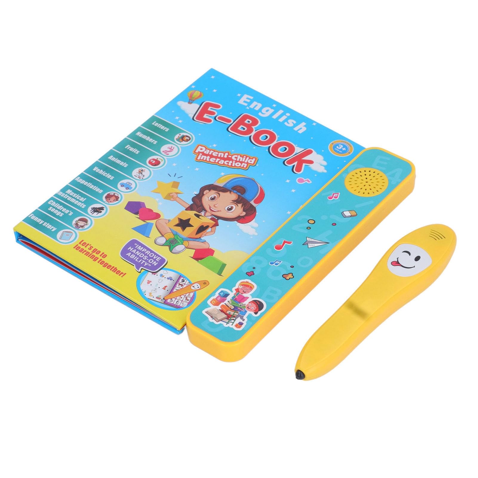 Libro Parlante per Apprendimento Elettronico Libro Sonoro Interattivo Educativo per Bambini Dai 3 Ai 6 Anni Materiale ABS 1 unità
