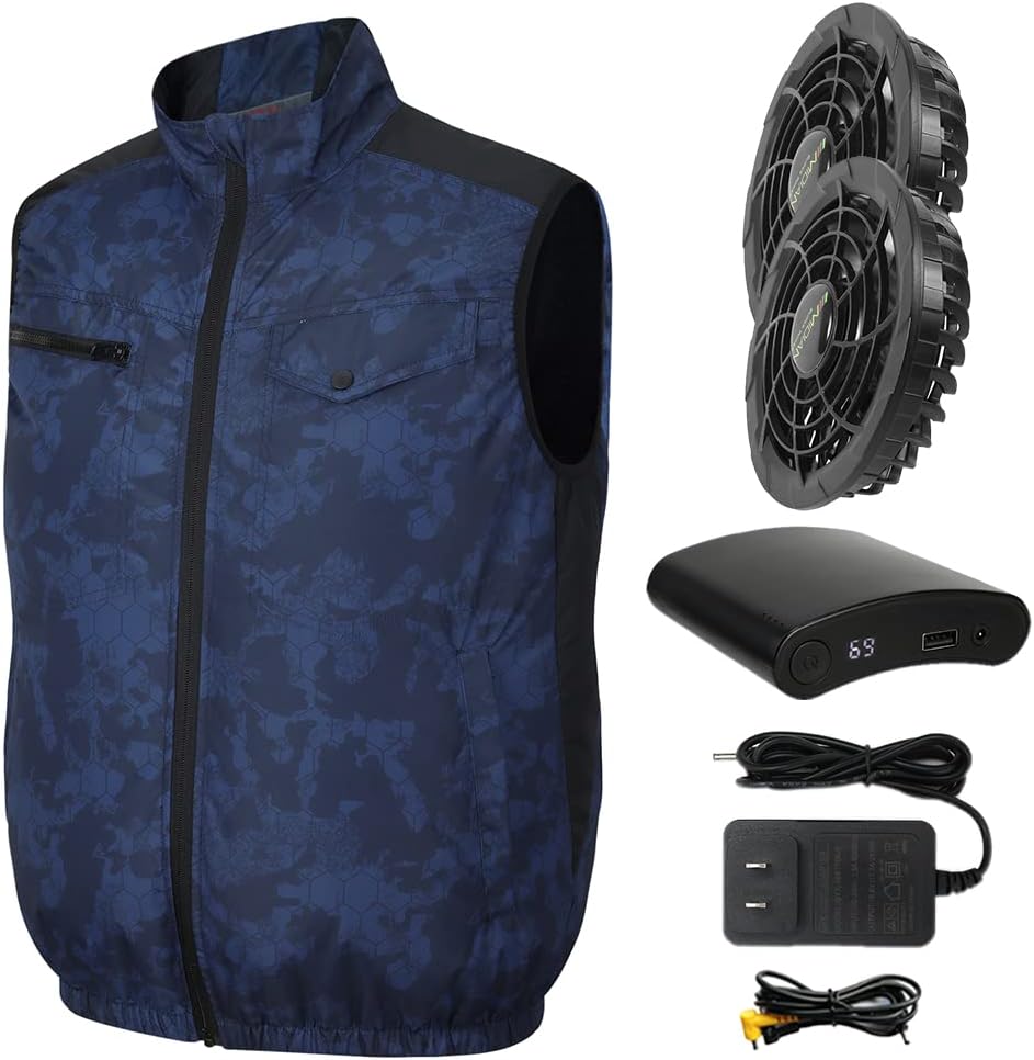 MIDIAN Air Conditioning Vest 30V High-Power Fans 20000mAh Battery Cooling Workwear for Hot Summer Outdoor & Industrial Use