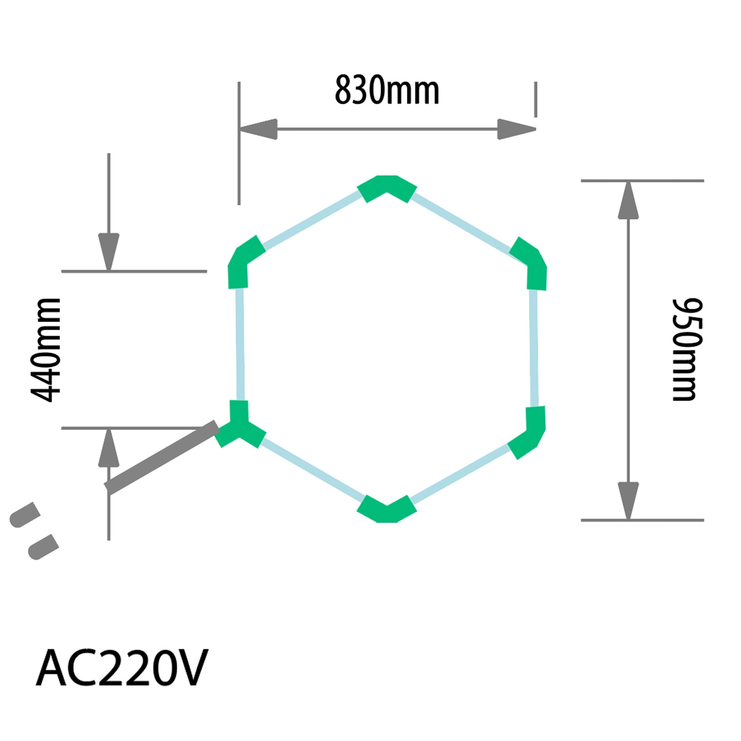 EinParts EPHCL01 lampa LED Hexagon 83x95 cm 1 moduł 5280 lm 6500K zimna biel do garażu warsztatu detailingu