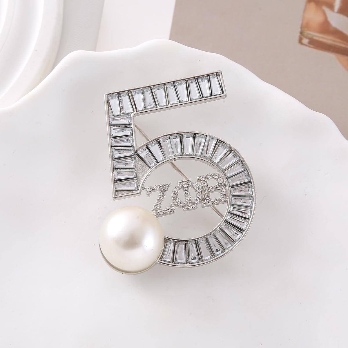 Zeta Sorority Brooch Metal Five Number Greek Letters 1920 Broach Pin Black Lady Social ZPB Jewelry Gift For Finer Women - Image 3