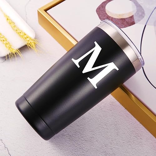 Miniatura 3 de Vaso con inicial personalizado, con monograma, M con inicial, regalos únicos para hombres y mujeres, regalos novedosos para cumpleaños, Navidad,