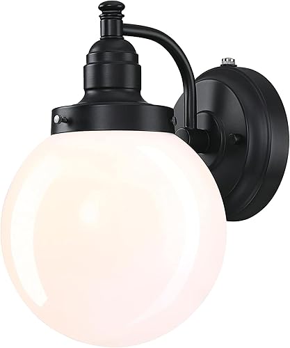 Westinghouse Lighting 6121400 Eddystone - Lámpara tradicional de pared para exteriores con sensor de atardecer a amanecer, acabado negro mate,