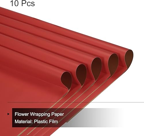 Miniatura 3 de MECCANIXITY 10 piezas de papel de regalo de flores de color de doble cara, vino + oro, 22.8 x 22.8 pulgadas, impermeable, para suministros de ramo