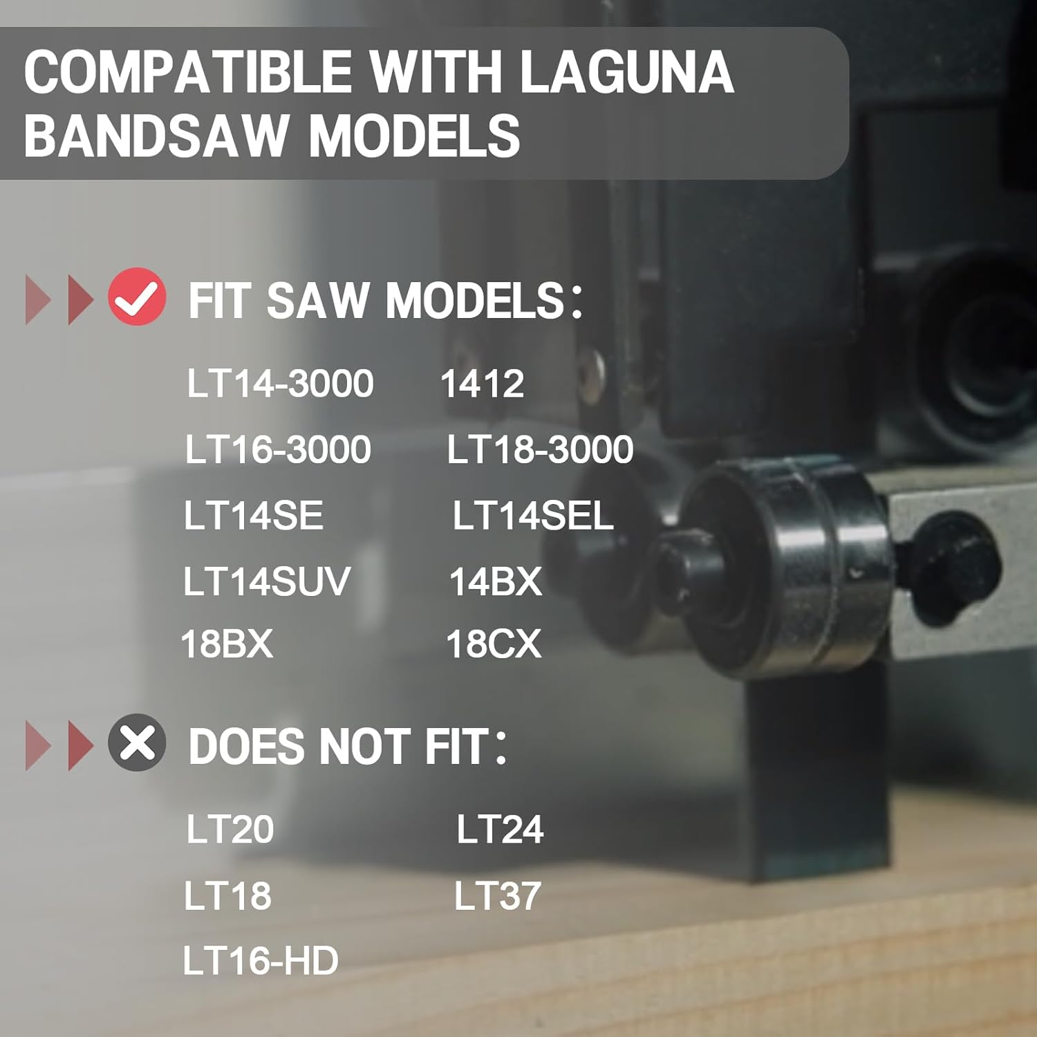 Bandsaw Blade Guides Kit for Laguna, Ball Bearing Band Saw Guides Upgrade Compatible with Laguna LT14-3000, LT16-3000, LT18-3000, 1412, LT14SE, LT14SEL, LT14SUV 14BX, 18BX, 18CX Bandsaws