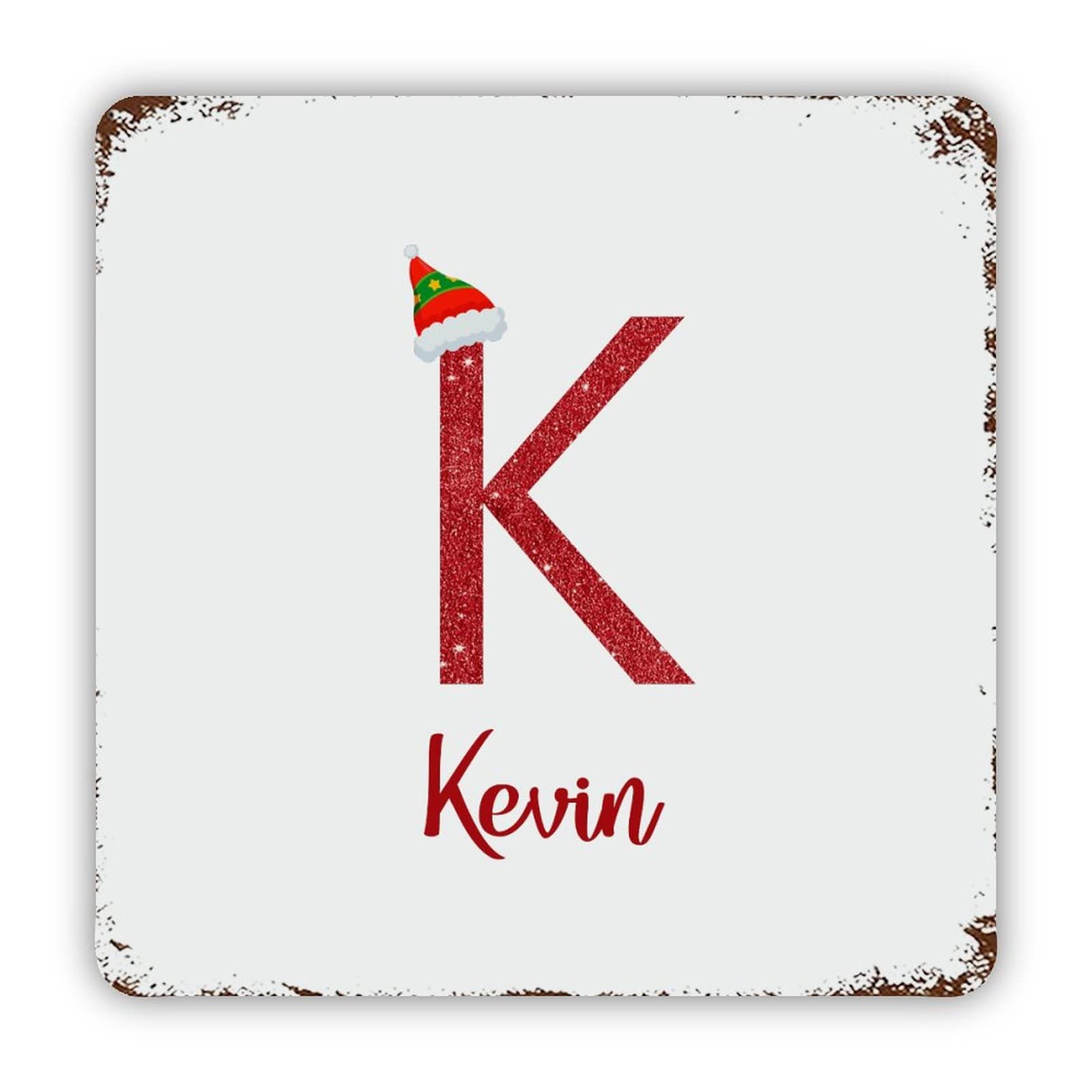 ENEDNATE Personalized Name Custom Initial Letter K Aluminum Tin Metal Sign for Indoor Outdoor Business Retail Store Patio Yard Home Decoration Easy to Mount Wall Art Print Poster 12x12 Inch