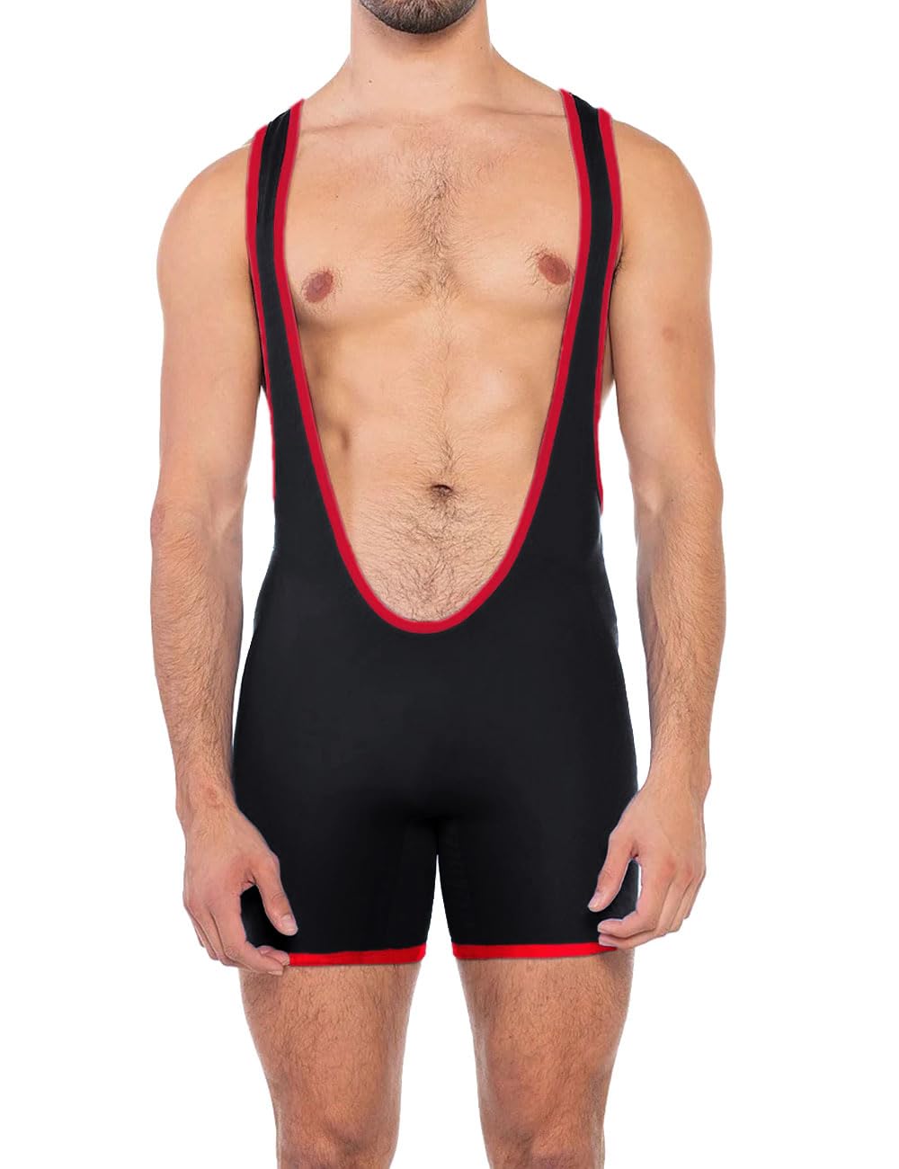 DLSMDOUS Men's Wrestling Singlets Sleeveless Athletic Supporters Wrestling Uniform Sports Bodysuit Jumpsuits for Fun 4325 Black M