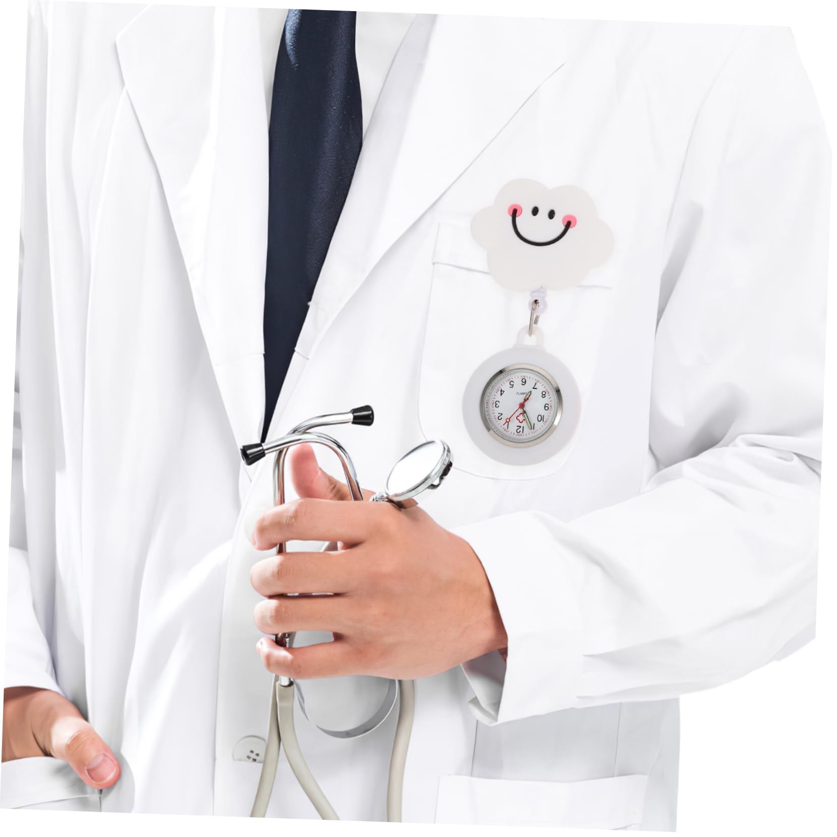 8 STK Taschenuhr Ansteckuhr Gardinen für Fenster zarte Cartoon-Digital Krankenschwester Nurse Watch Arzta Cartoon-Krankenschwester- Dehnbare Mädchenen Kieselgel