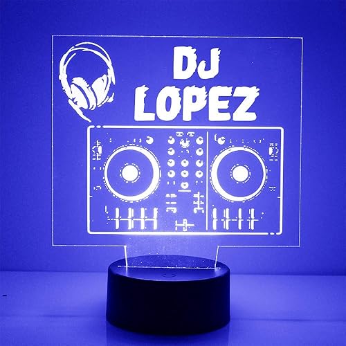 Letrero LED personalizado para tocadiscos DJ con control remoto y 16 colores cambiantes
