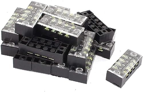 X-DREE 20 Pcs 600V 15A 4P Dual Row Electric Barrier Terminal Block Wire Connector Bar(20 PC 600 15A 4P barra de conector de cable de bloque de