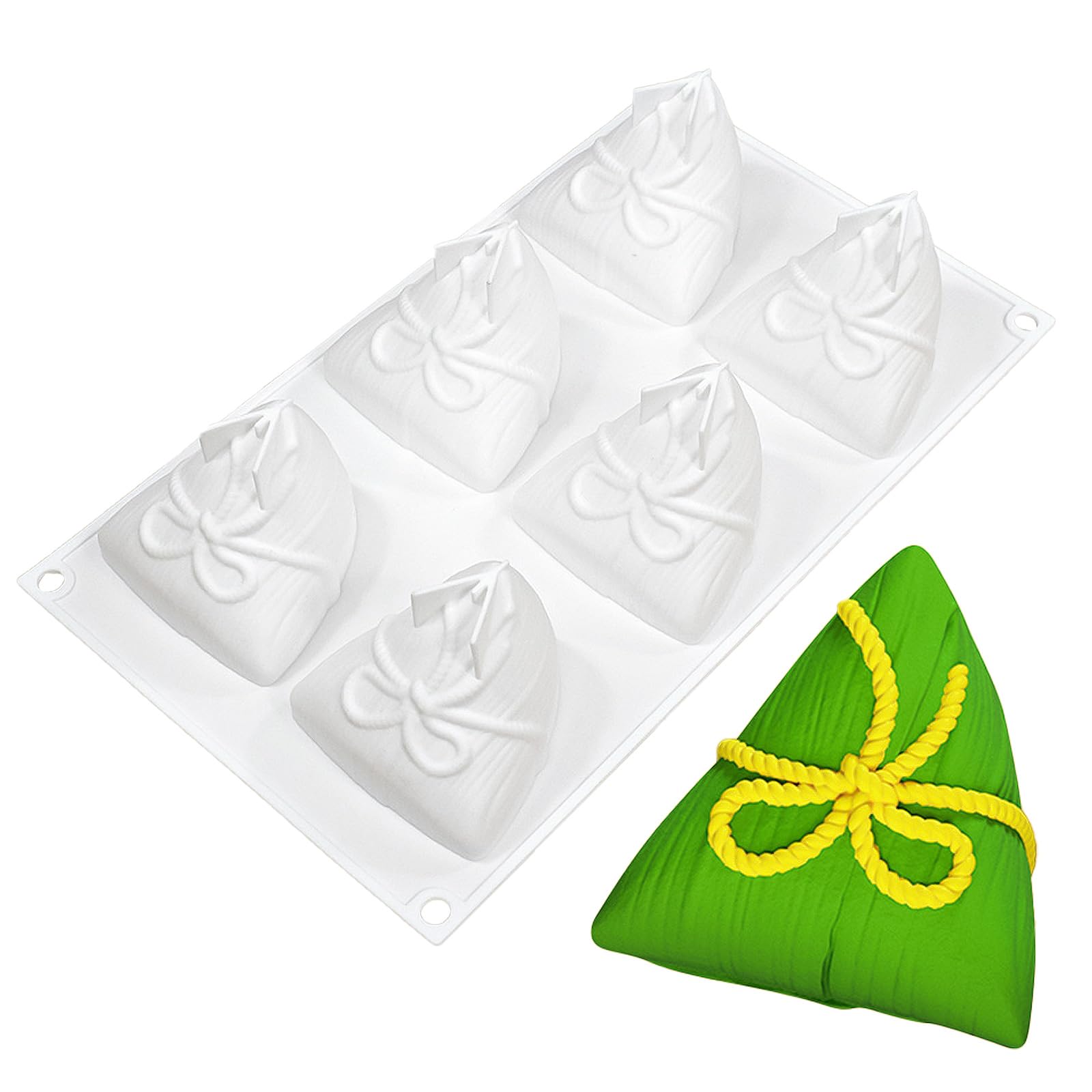 Buxuaaaa NonStick Zongzi Baking Molds 6-cavity Rice Dumpling Pastry Bakeware Chocolate Mold for Cake Decoration Handmades Handmades Zongzi Shape Mold