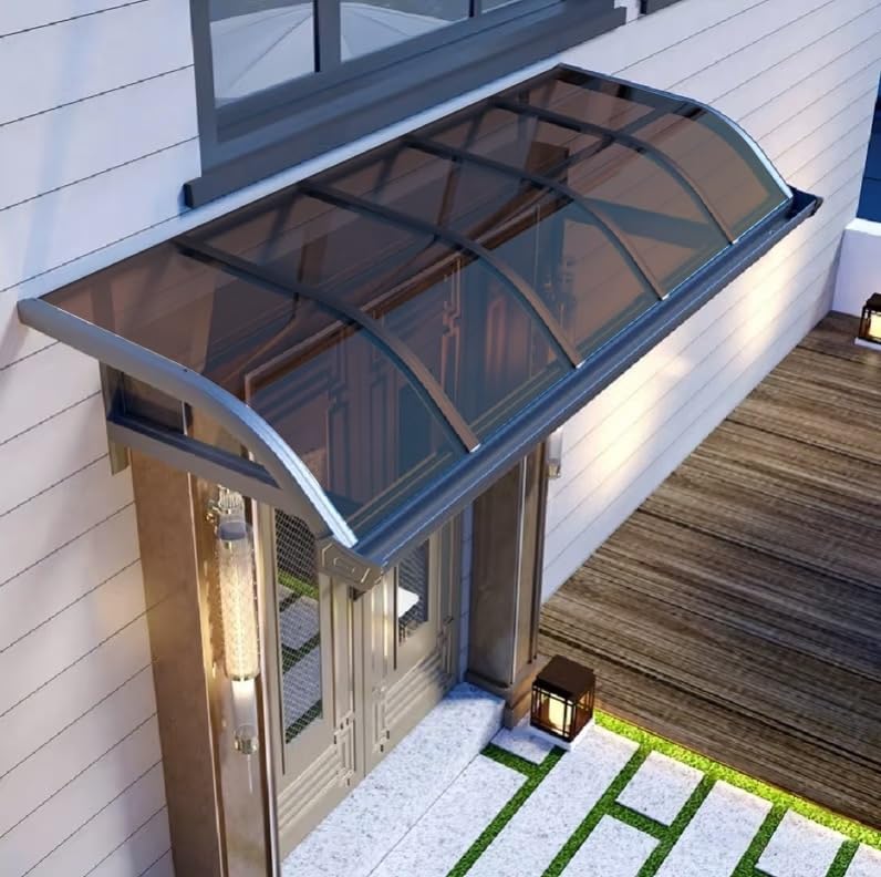 Polycarbonate Roofing Sheet Outdoor Clear UV Protection Rain pergola roof Panels 2mm Thick Greenhouse Panels cuts Easily Suitable for Patios, Partitions(Brown,4X 3.3ft)