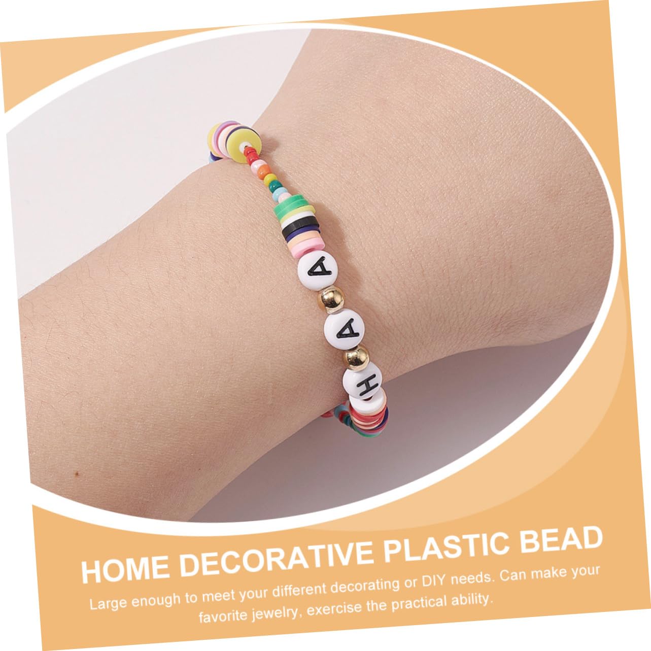 LIFKOME 1 Ensemble Set de Perles Rondes Colorées Kit DIY pour Fabrication de Bracelets et Bijoux Compartiments avec Perles Lettres et Accessoires Bricolage