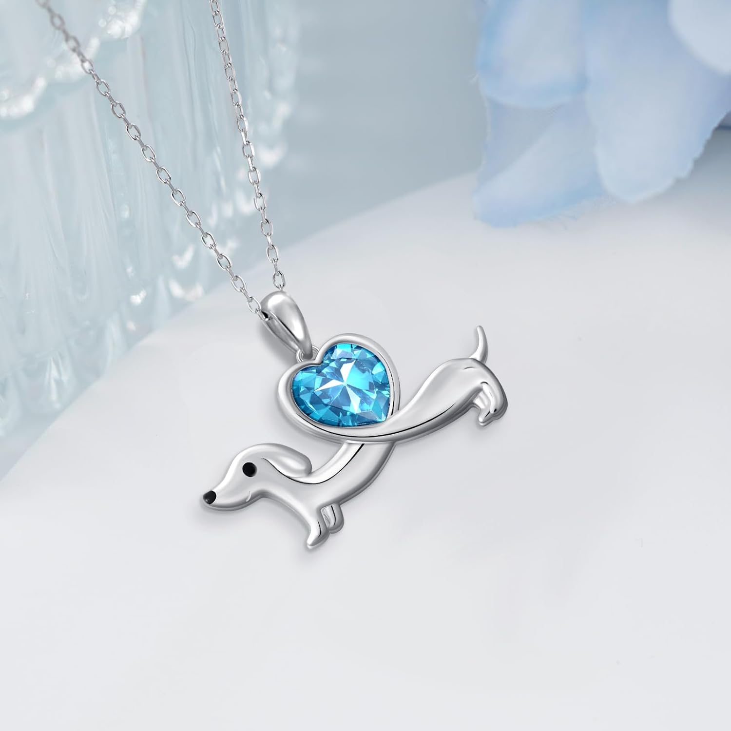 Dachshund Gifts Dachshund Necklace 925 Sterling Silver Dachshund Gifts for Women Birthstone Dachshund Jewelry Gifts for Women - Image 4