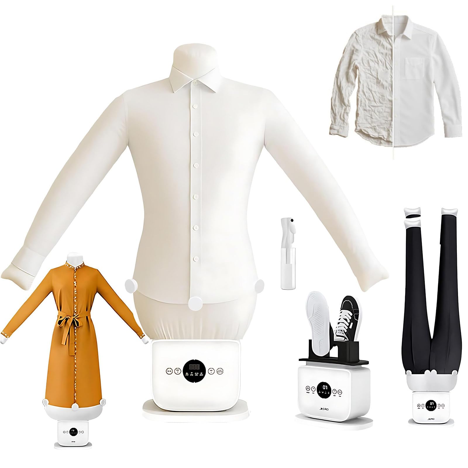 Plancha automática inflable para camisas, nuevo modelo de plancha de vapor portátil, tecnología de 360° para un secado uniforme.