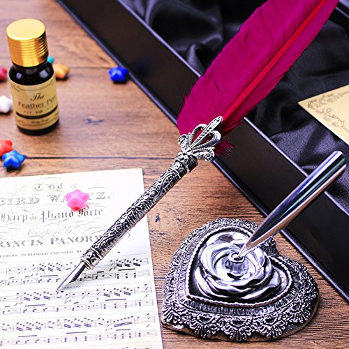 Juego De Pluma De Ave Y Tinta, Set De Pluma De Caligraf... | Cuotas Sin