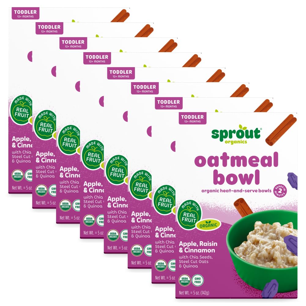 Sprout Organics, Toddler Meal, Oatmeal Raisin Breakfast Bowl, 5 oz (8-count)