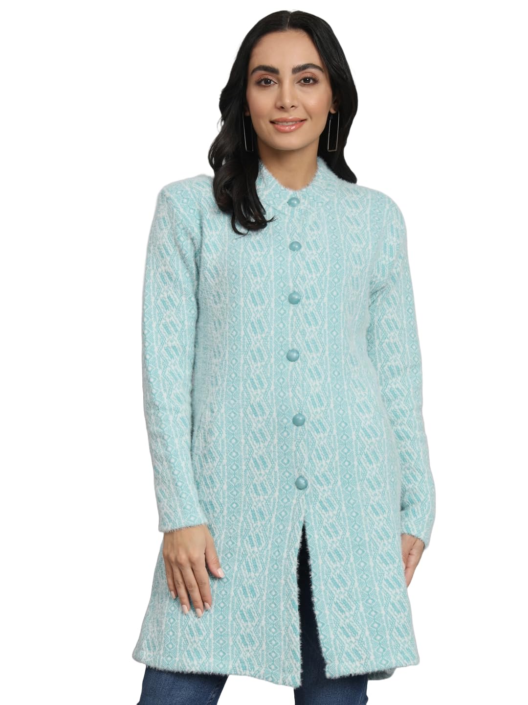 ekools Women's winterwear Woolen Long Coat Cardigan Sweater (AS2_eK)-picture-16