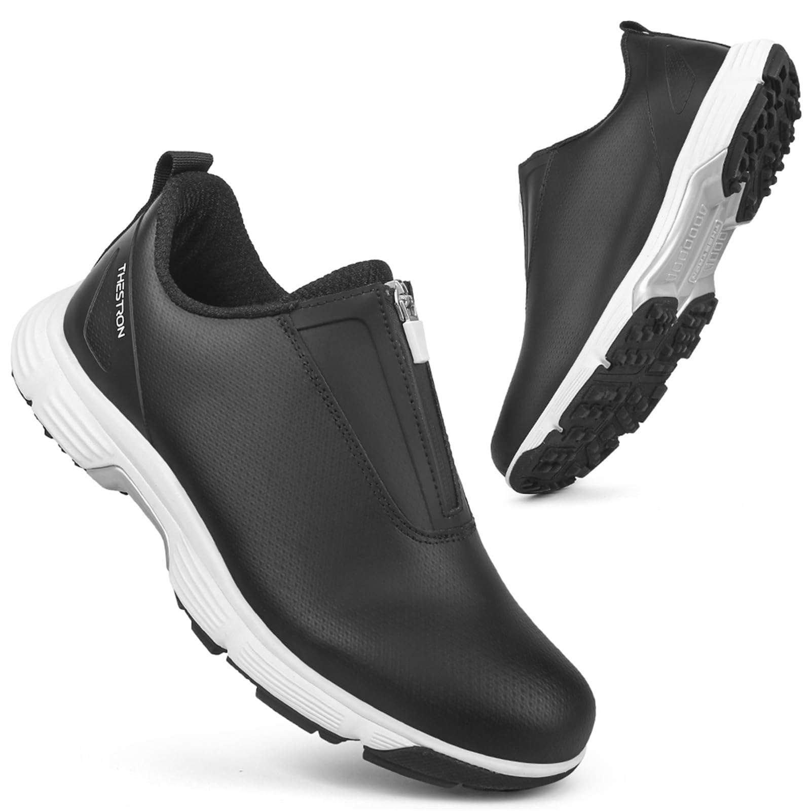 Scarpe da Golf da Donna Senza Tacchetti Scarpe da Passeggio Impermeabili E Antiscivolo con Cerniera Slip-On