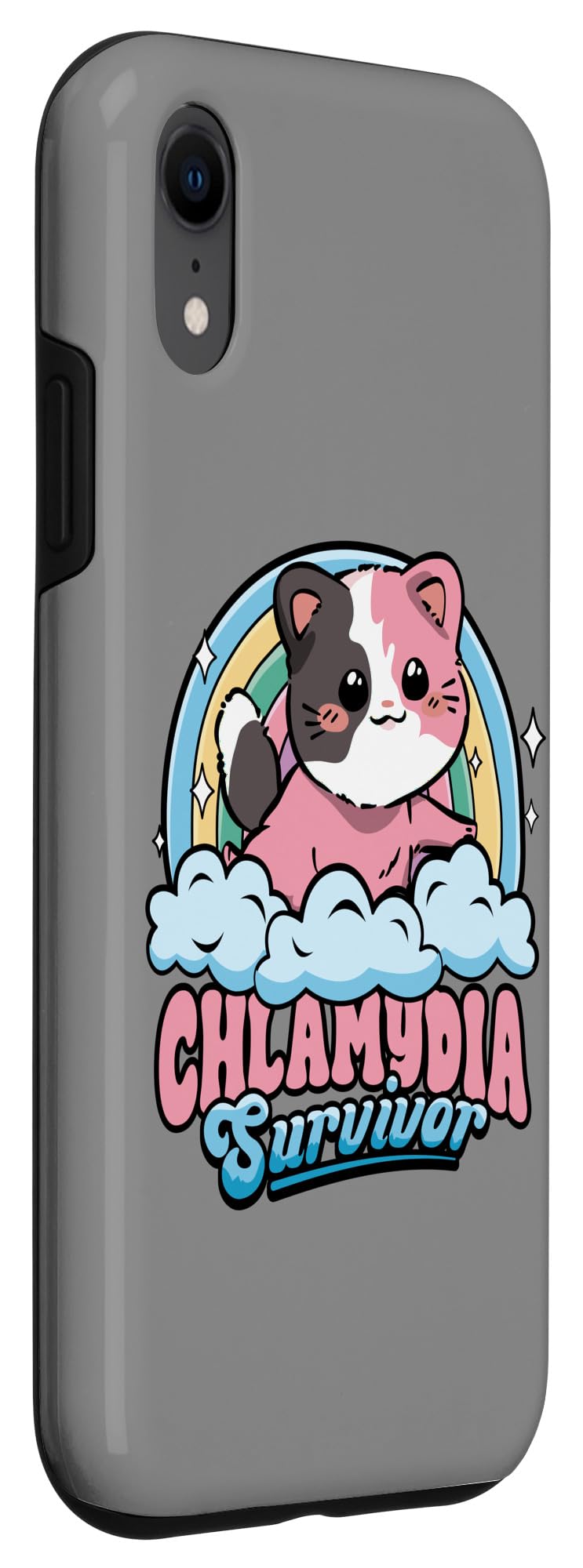 iPhone XR Chlamydia Survivor Cat Funny Y2K Meme Inappropriate Humor Case - Image 3