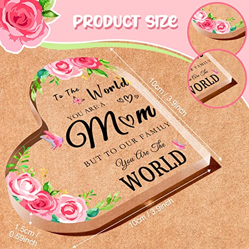 Wnnns Mom Gifts From Daughters, Acrylic Heart Plaque Gifts For Mom Mother’s Day Birthday Gifts For Mom Christmas Gifts Ideas For Mom, Acrylic Heart Sign Mother's Day Gift For Mom. #TOP2